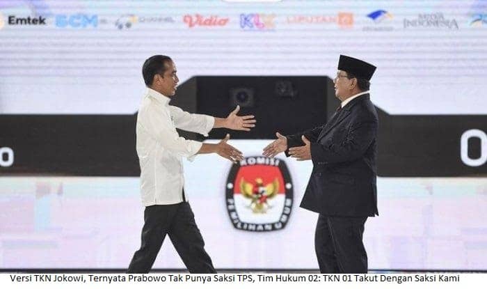 Versi TKN Jokowi, Ternyata Prabowo Tak Punya Saksi TPS, Tim Hukum 02: TKN 01 Takut Dengan Saksi Kami